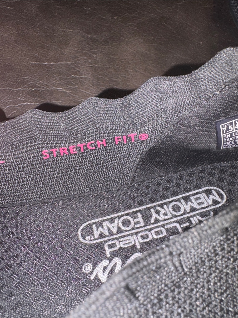 Skechers Air-cooled memory foam stretch fit black flats size 7.5 - Picture 7 of 9